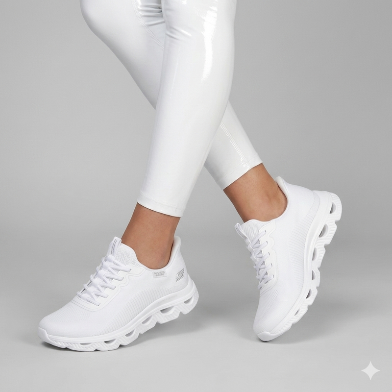 Skechers bobs arc waves slip-ins WHITE