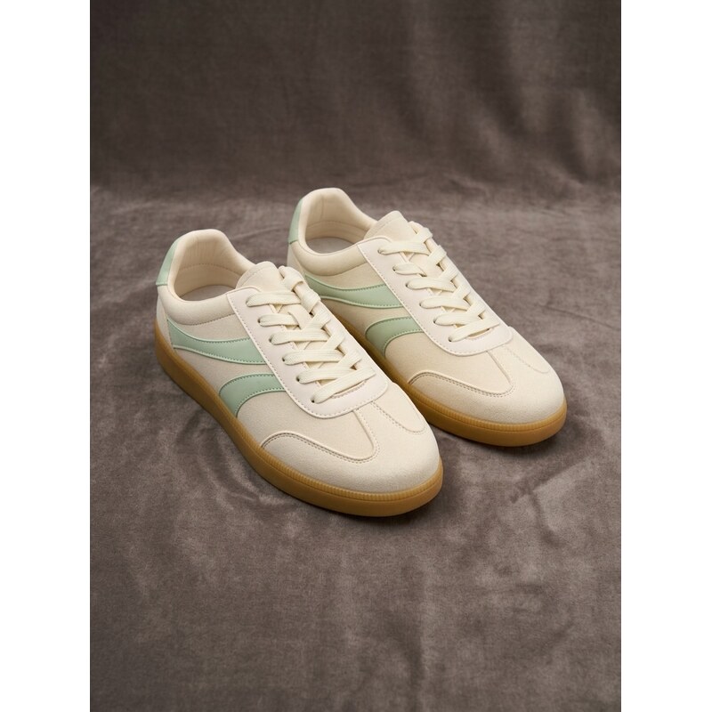 Sinsay - Šněrovací boty sneakers - béžová 113681473