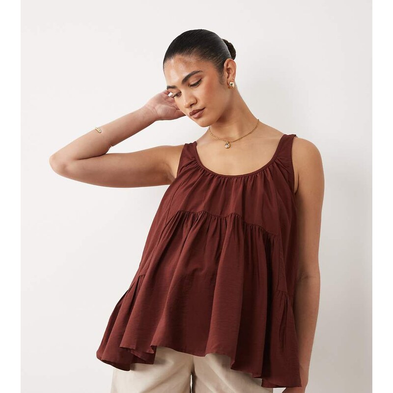 ASOS Maternity ASOS DESIGN Maternity scoop neck peplum cami top
