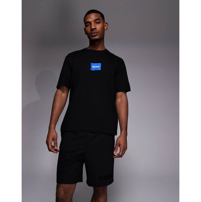 HUGO Red relaxed fit jersey shorts in black