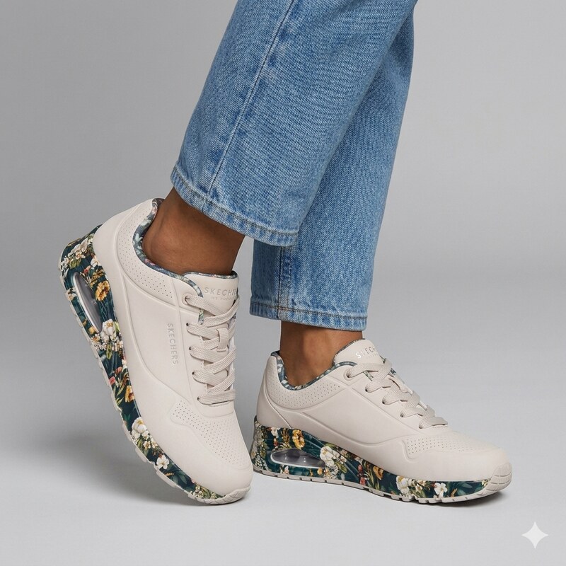 Skechers uno - majestic garden NATURAL