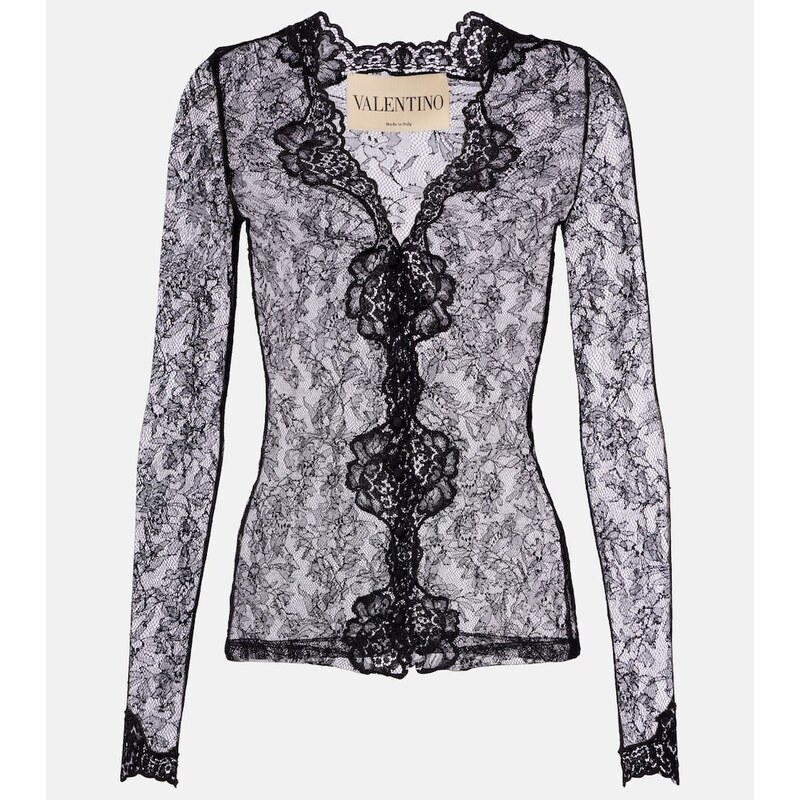 Valentino Floral sheer lace cardigan