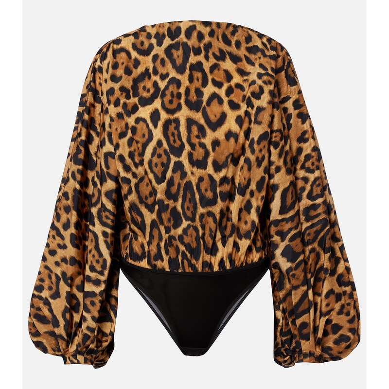 Alaia AlaÃ¯a Oversized animal-print bodysuit