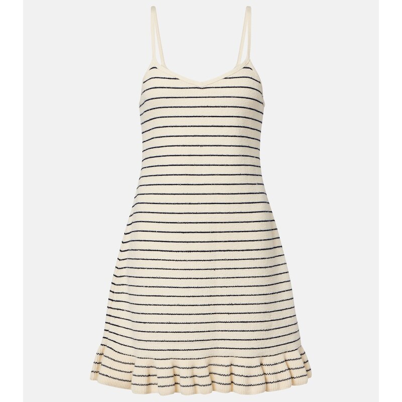 JW Anderson Striped cotton-blend minidress