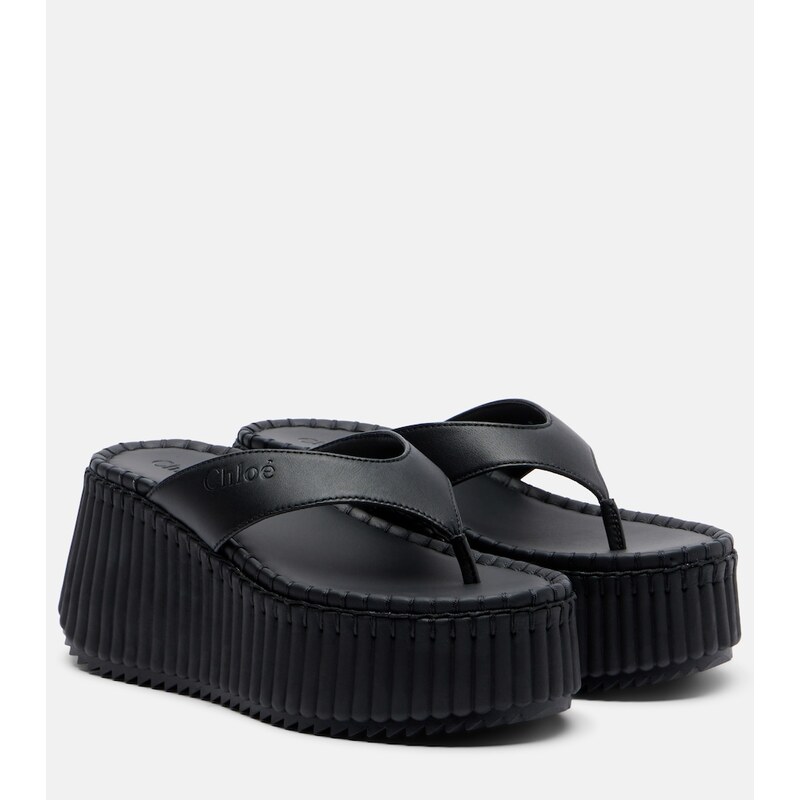 Chloe ChloÃ Nama leather platform thong sandals