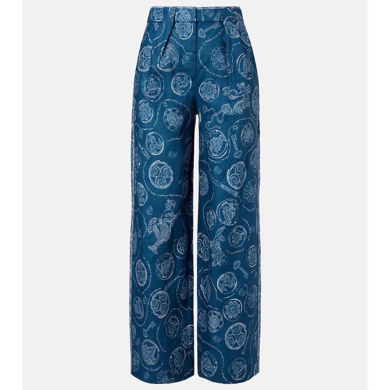 Alemais AlÃmais Lucky printed linen wide-leg pants