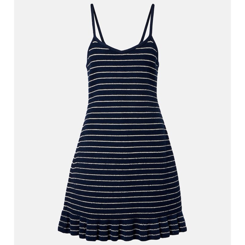 JW Anderson Striped cotton-blend minidress