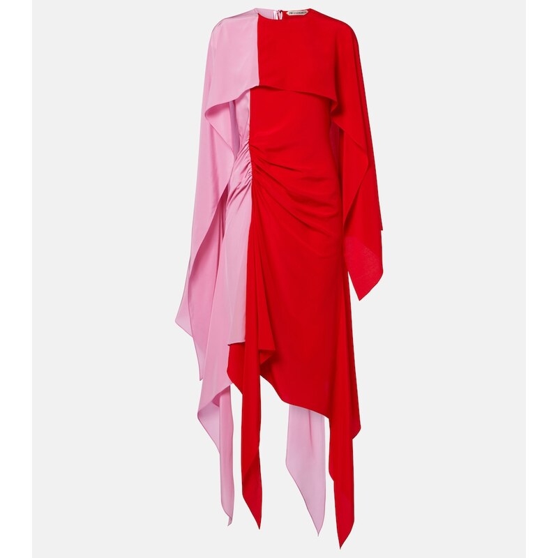 JW Anderson Draped caped silk midi dress