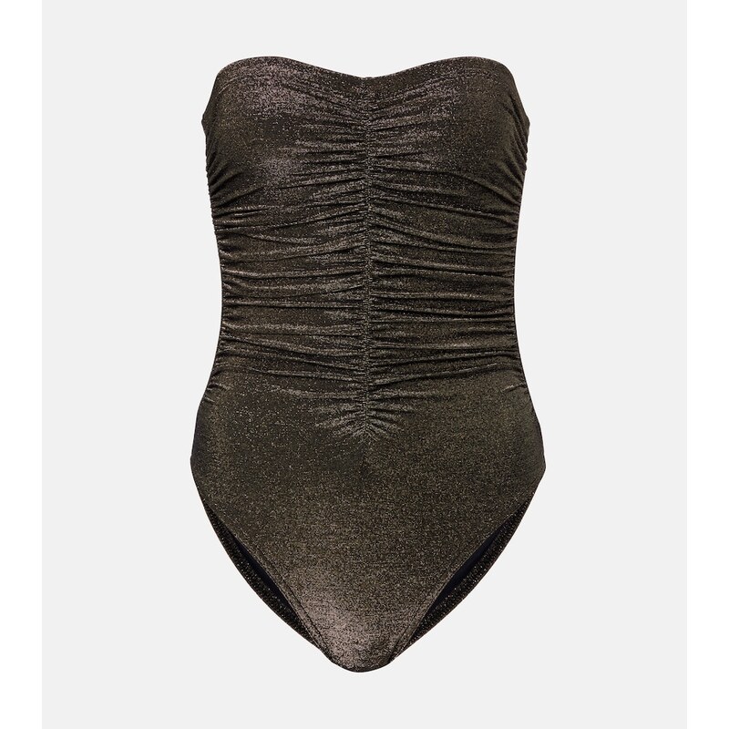 Karla Colletto Helena ruched lamÃ swimsuit