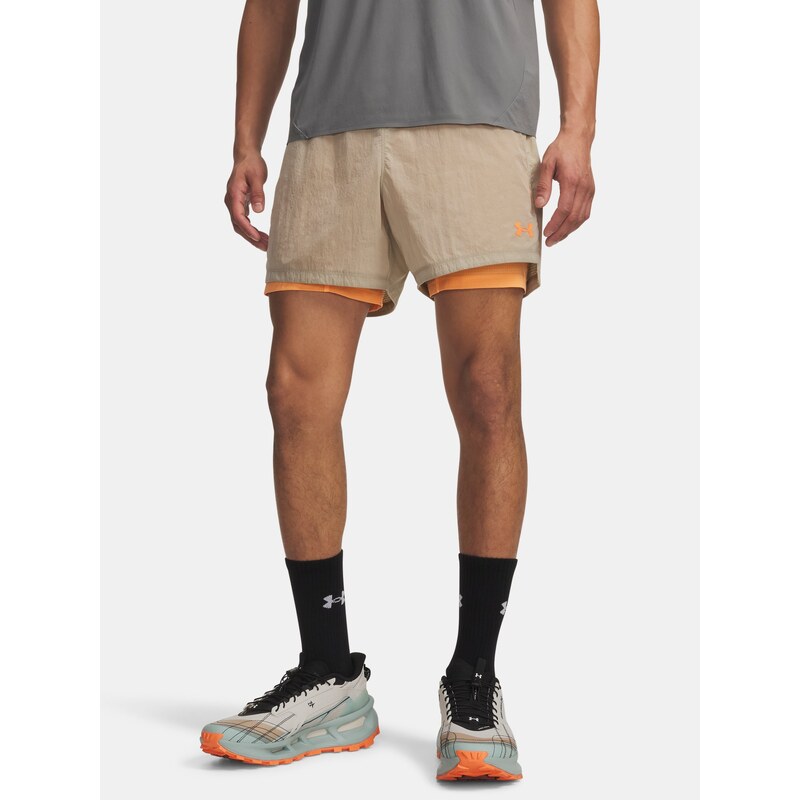 Kraťasy Under Armour Trail Run 5' Lined Short an Brown