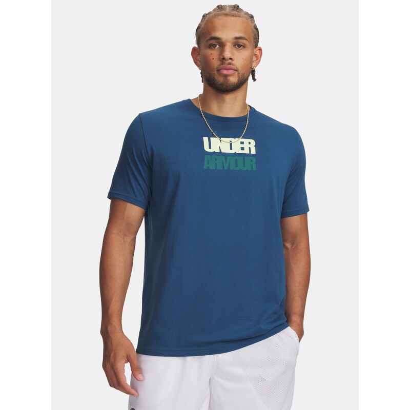 Triko Under Armour Block Logo SS an Blue