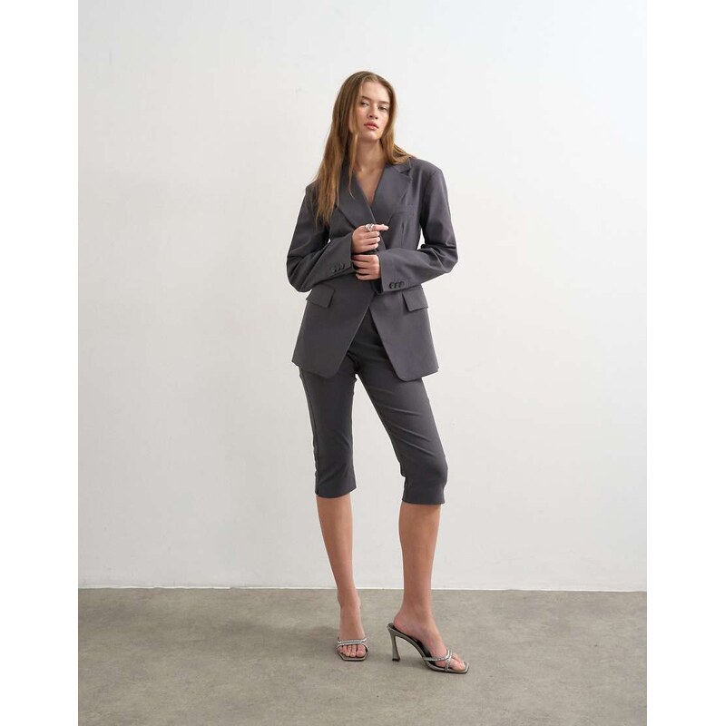 Topshop co ord bengaline capri in slate-Grey