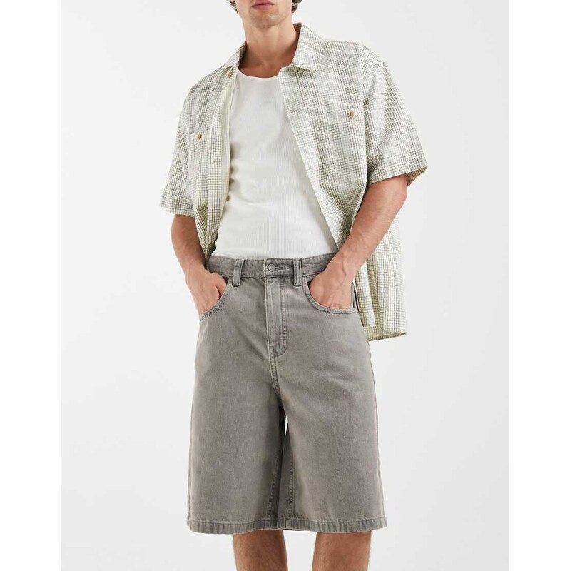 ASOS DESIGN Circular Design Collection denim jorts in light washed grey
