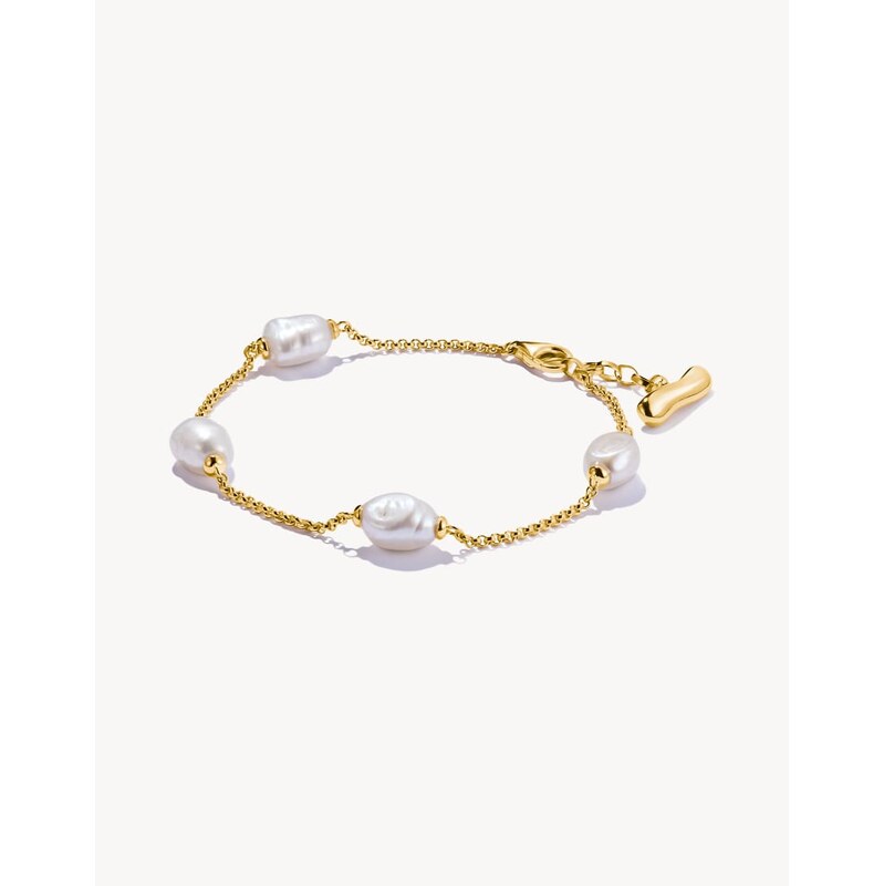 Thomas Sabo Gold-plated bracelet with freshwater pearls natural beauty 115496693
