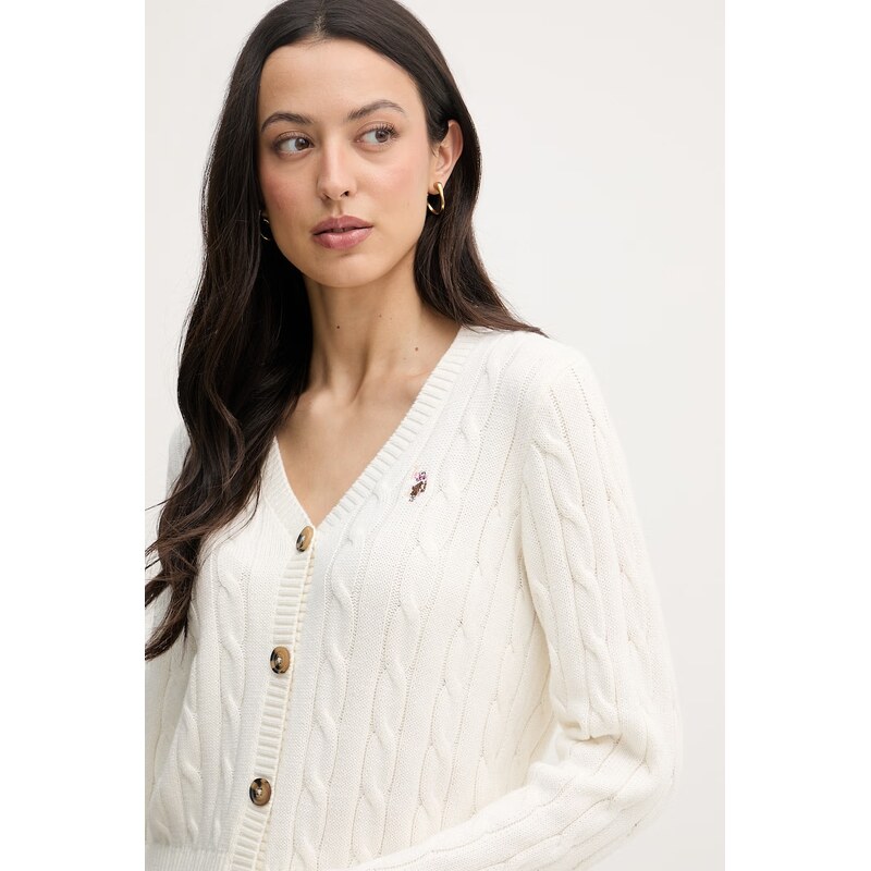 U.S. Polo Assn. kardigan dámský bavlněný CABLE KNIT