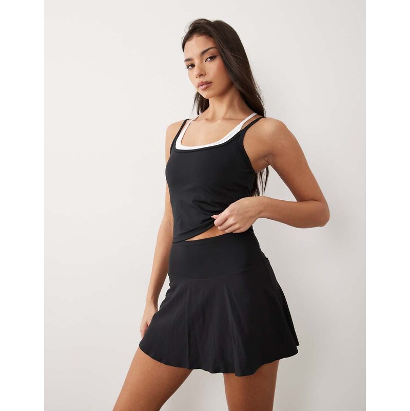 4505 active tennis flippy skirt with inner short in black 115136182