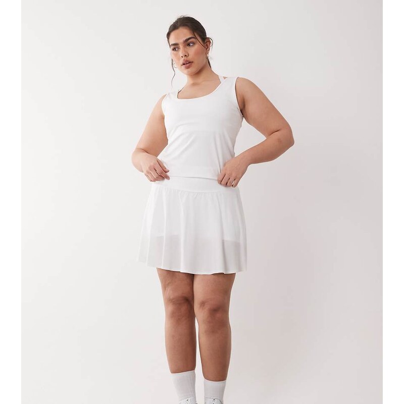 4505 Curve active tennis flippy skirt with inner short in white 115518824