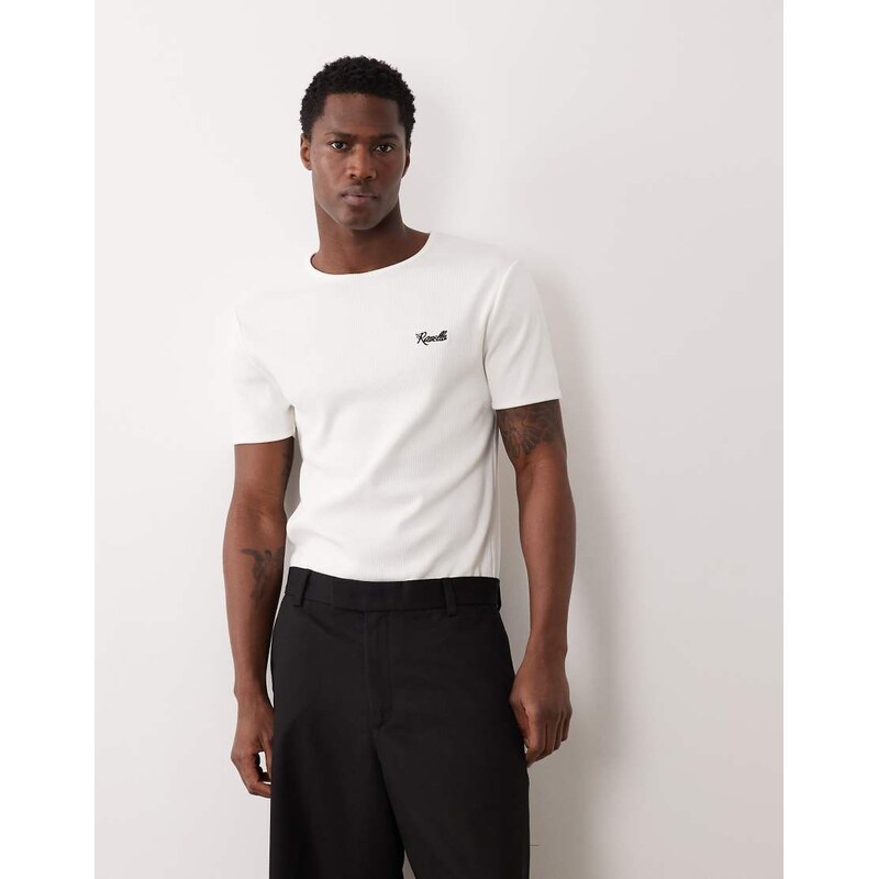 ASOS DESIGN super heavyweight muscle fit t-shirt with text