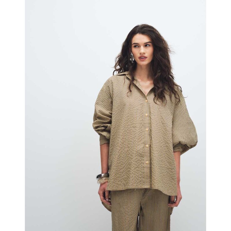 ASOS DESIGN shirt in yellow stripe