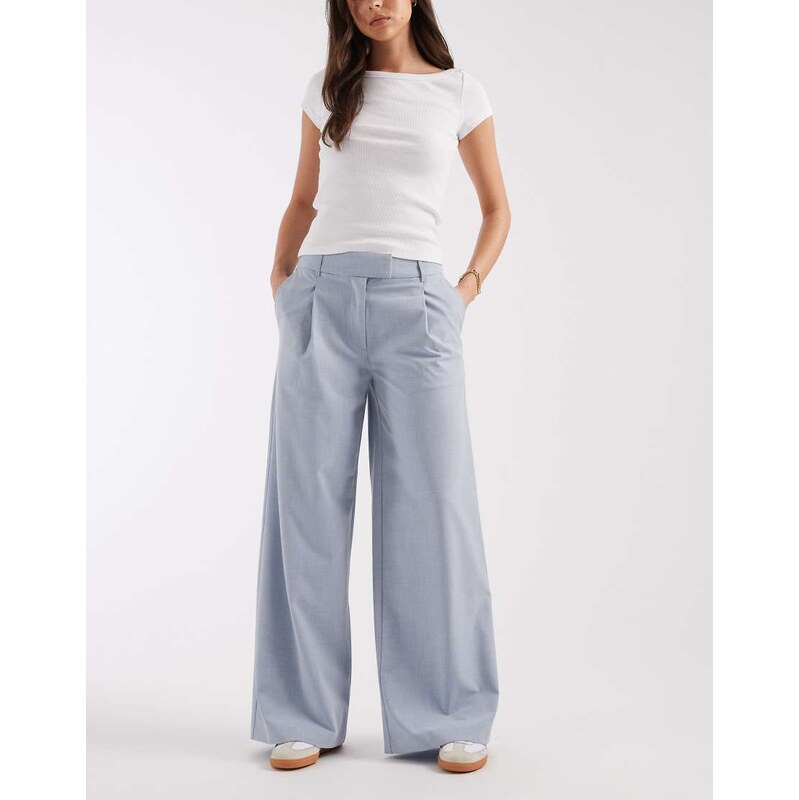 ASOS DESIGN tailored low rise relaxed trouser in soft blue -