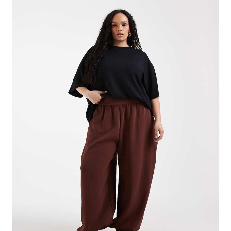 ASOS DESIGN Curve tailored cuffed hem balloon trousers co-ord in