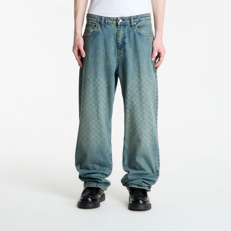 Džíny Daily Paper Faded Monogram Amba Jeans V2 Bleached Denim