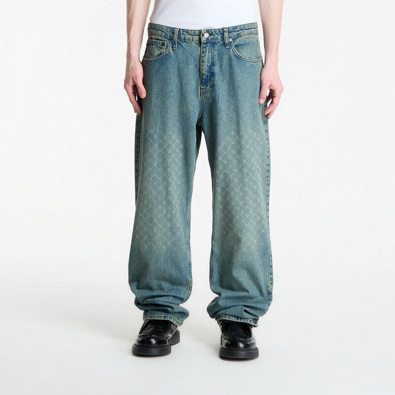 Džíny Daily Paper Faded Monogram Amba Jeans V2 Bleached Denim