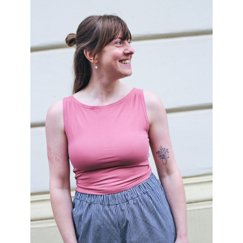 MINILE Oboustranný Crop-top Bavlna Blush - XS