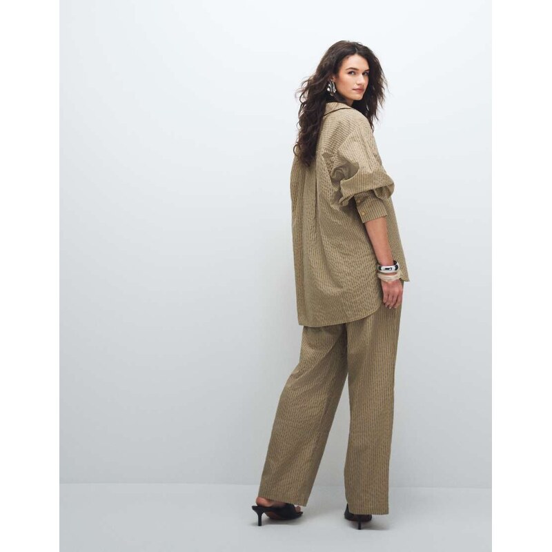 ASOS DESIGN pull on trousers in yellow stripe