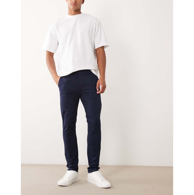 ASOS DESIGN skinny fit chinos in navy