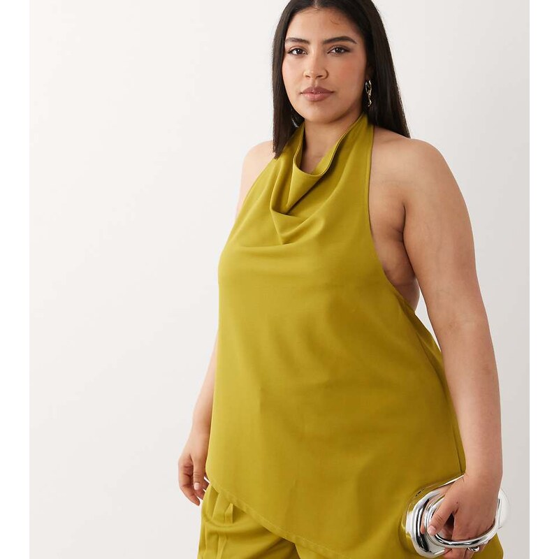 ASOS Curve ASOS DESIGN Curve co-ord slinky twill longline cami top 115129260