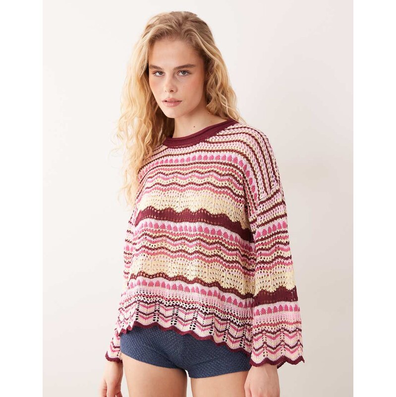 Kiwi & Co Walking On Sunshine crochet drop shoulder striped
