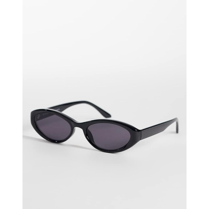 Weekday chunky oval sunglasses in black 115129293