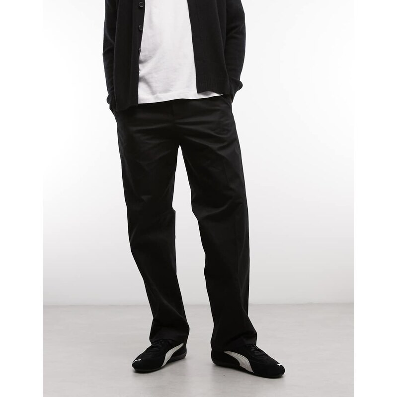 Weekday relaxed chino trousers in black