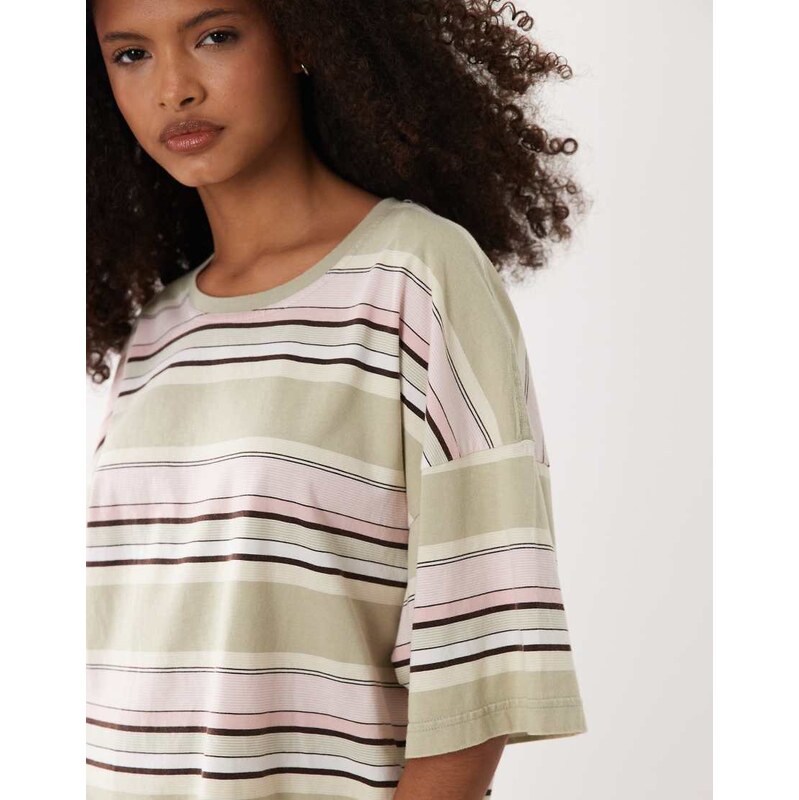 ARKET oversized t-shirt in khaki-Green