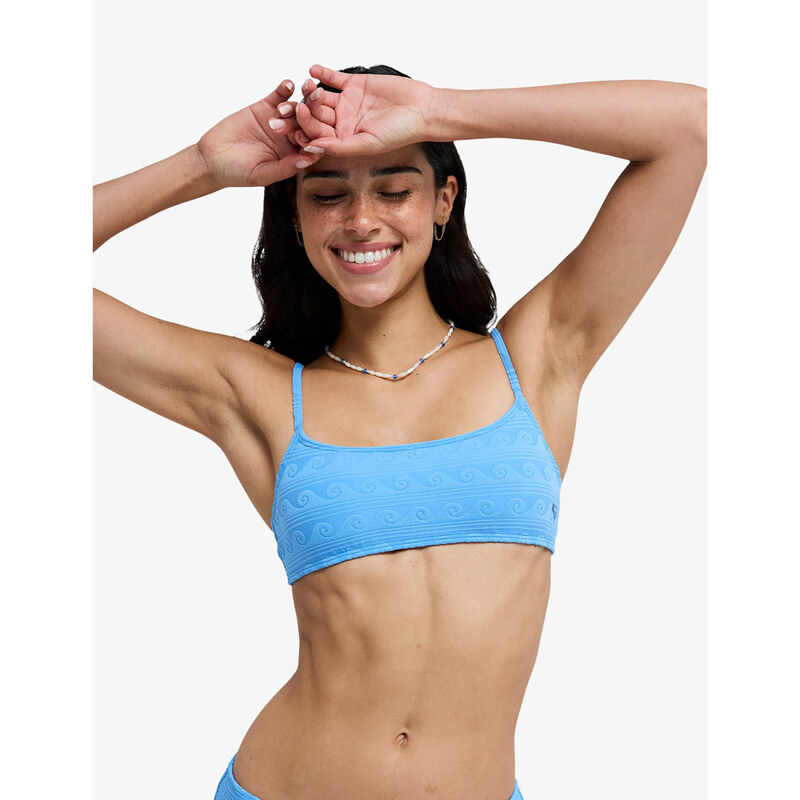 Horní díl plavek ROXY Paradise Wave Bralette silver lake blue