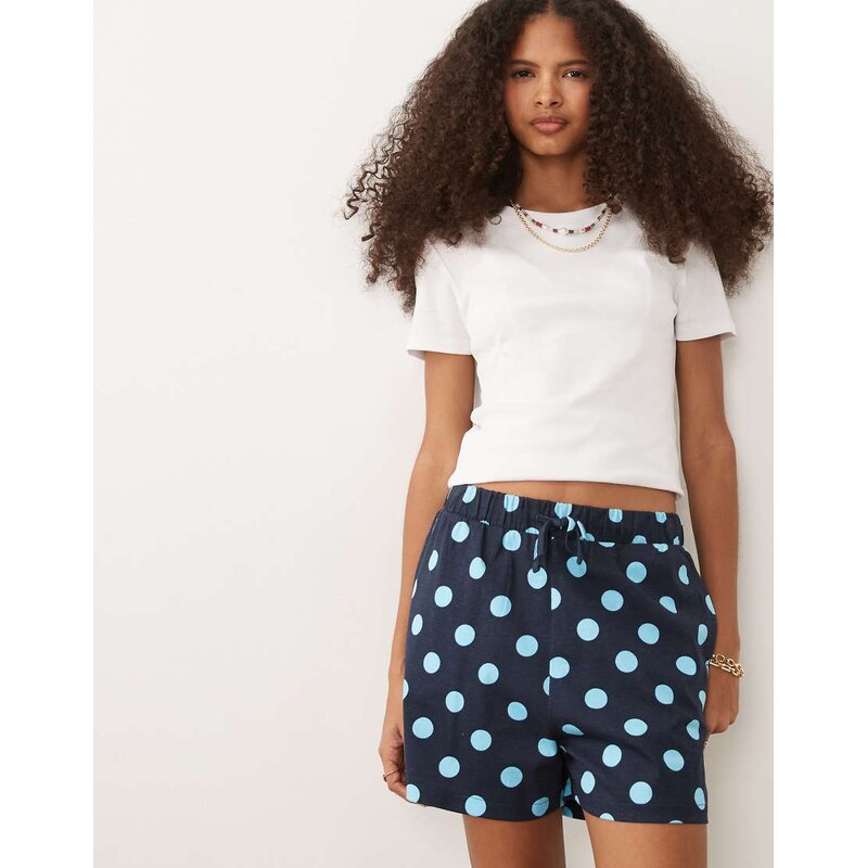 Threadbare jersey pull on shorts with drawstring in navy and