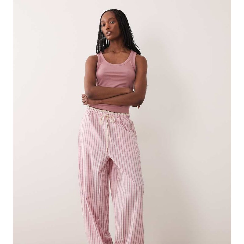 ASOS Tall ASOS DESIGN Tall textured pyjama trouser with lace waistband 115132052