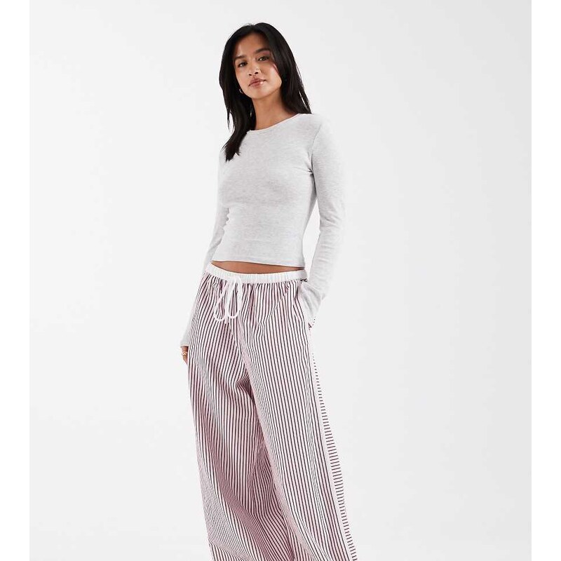 ASOS Petite ASOS DESIGN Petite crinkle tipped pull on trousers with 115521190