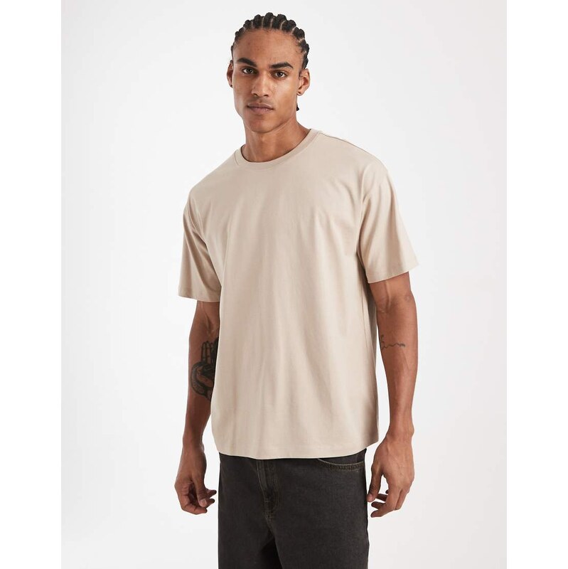 New Look oversized t-shirt in tan-Brown