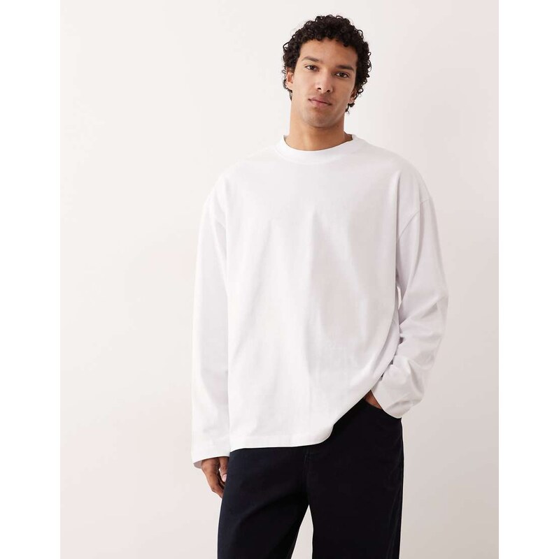 ASOS DESIGN heavyweight oversized long sleeve t-shirt in white