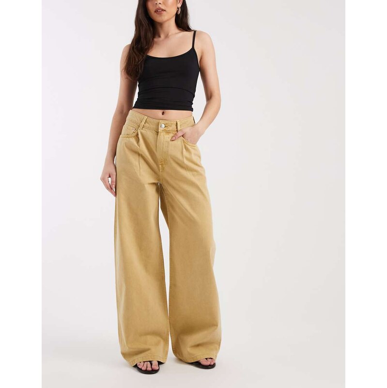 & Other Stories pure cotton denim tailored jeans in yellow