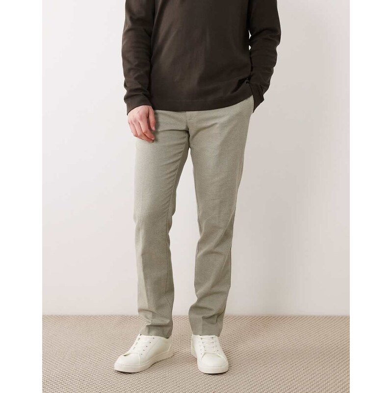 ASOS DESIGN linen rich slim tailored trousers in sage green
