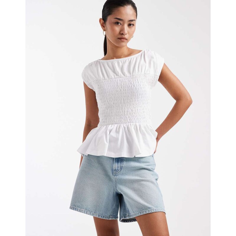 New Look a-line denim shorts in light blue 115589652