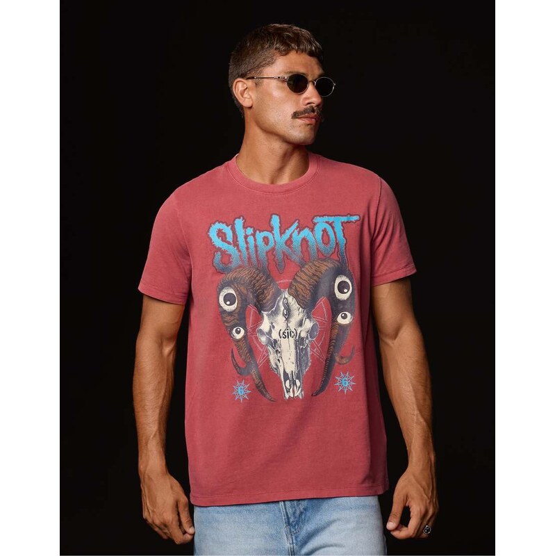 Bershka Slipknot regular fit t-shirt in red