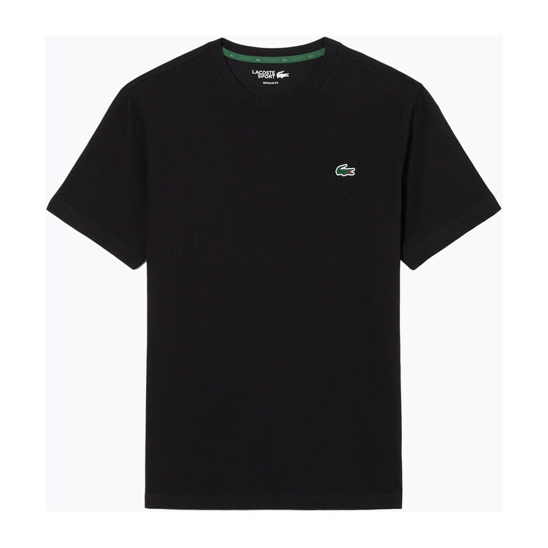Pánské tenisové tričko Lacoste TH0003 black/lambʼs lettuce