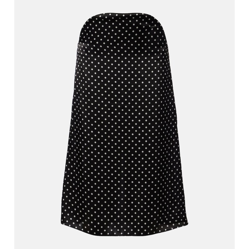 Jean Paul Gaultier Cutout polka-dot silk midi skirt