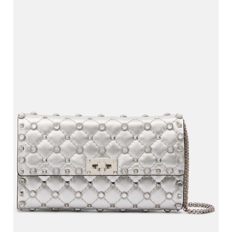 Valentino Garavani Rockstud Spike metallic leather shoulder bag