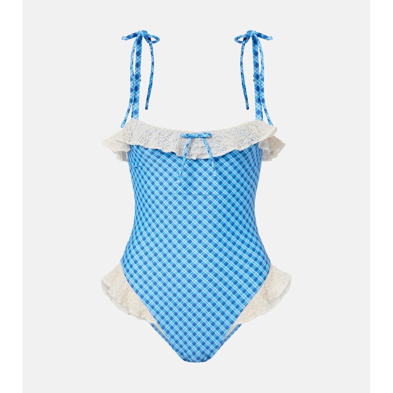 Montce Jacelyn plaid ruffled swimsuit