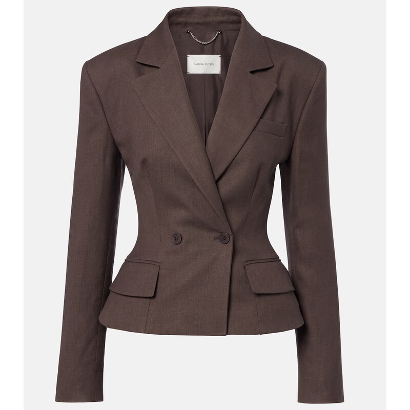 Magda Butrym Peplum linen blazer